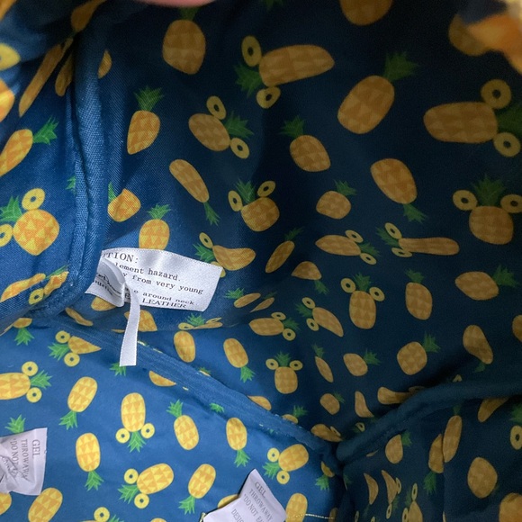 Disney Loungefly Quilted Yellow Pineapple Mini Backpack Bag NWT - Picture 11 of 11